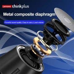 Lenovo Thinkplus K3 Pro hangszóró vízálló USB Wireless 5.0 Bluetooth Black Voice Box TWS Horn hordozható mini zenei térhangzás