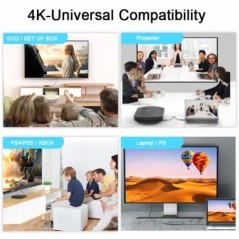 4K HDMI-kábel, nagy sebességű, 18 Gbps HDMI 2.0 kábel HDR 3D fonott HDMI-kábel ARC kompatibilis MacBook Pro 2021 UHD TV projekto