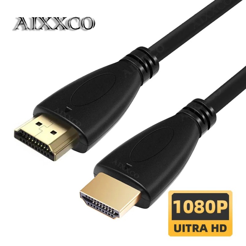 AIXXCO 0,5M 1,5M 1M 2M 3M 5M 10M 15M Aranyozott HDMI-kompatibilis kábel 1.4 1080p 3D videokábel HDTV Splitter Switcherhez