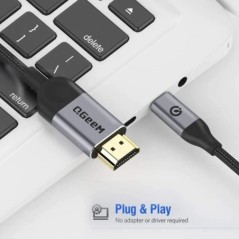 QGeeM USB C-HDMI kábeladapter 6ft 4K, USB Type C-HDMI kábel Thunderbolt 3 Kompatibilis a MacBook Pro 2017-2020 IPad pro-val