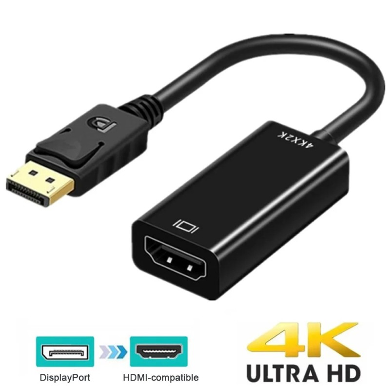 4K DisplayPort-HDMI-kompatibilis adapter dugasz DP-csatlakozó HDMI-kompatibilis kábel Video átalakító hang HDTV PC-projektorhoz