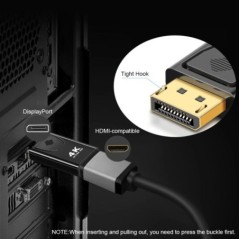 4K DisplayPort-HDMI-kompatibilis adapter DP dugasz-alj HDMI-kompatibilis konverter 1080P videó PC HDTV laptophoz