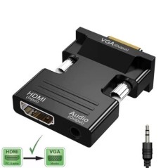 HDMI-kompatibilis női-VGA átalakító adapter 3,5 mm-es audio kábellel PS4 monitor projektor PC laptop 1080P HD VGA között