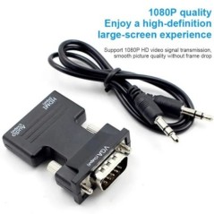 HDMI-kompatibilis női-VGA átalakító adapter 3,5 mm-es audio kábellel PS4 monitor projektor PC laptop 1080P HD VGA között