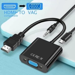 HD 1080P HDMI-kompatibilis VGA-kábel-átalakító HDMI-kompatibilis dugasz-VGA-aljzat adapter táblagépes laptop PC TV-hez