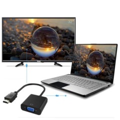 HD 1080P HDMI-kompatibilis VGA-kábel-átalakító HDMI-kompatibilis dugasz-VGA-aljzat adapter táblagépes laptop PC TV-hez