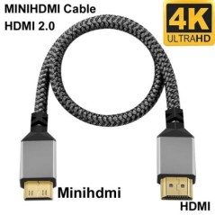 4K@60HZ Nylon Braid HD kompatibilis V2.0 HDMI – MINI HDMI MINIHDMI hosszabbító dugaszoló dugós kábel 1M/1.5M/2M/3M/5M/10m HDTV t