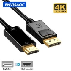 DP DisplayPort-HDMI-kompatibilis adapter csatlakozó átalakító 1,8 m-es kábel 2K 4K 1080P Asztali laptophoz PC TV monitor projekt