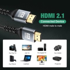 8K HDMI kábel Xiaomi Box Xbox Series PS5 TV projektorokhoz Monitor HDMI 2.1 UHD 8K@60Hz 4K@120Hz 48Gbps eARC Dolby Vision 5m 7m