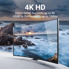 Szellőztetési HDMI-DVI-kábel Kétirányú HDMI-dugasz, 24+1 DVI-D dugós adapter 1080P konverter Xbox HDTV-hez DVD LCD DVI-HDMI kábe