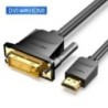 Szellőztetési HDMI-DVI-kábel Kétirányú HDMI-dugasz, 24+1 DVI-D dugós adapter 1080P konverter Xbox HDTV-hez DVD LCD DVI-HDMI kábe