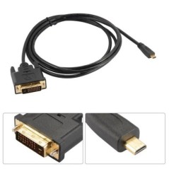 1M/1,8M Micro HDTV HDMI MicroHDMI HD DVI DVI-D 24+1 tűs adapterkábelek 3D 1080p LCD DVD HDTV-hez XBOX PS3 monitor TV