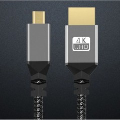 1M/1.5M/2M/3M/5M Nylon Braid HD 4K@60HZ kompatibilis HDMI-MICROHDMI MICRO HDMI hosszabbító dugós dugós kábel HDTV PS4-hez