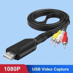 USB-videórögzítő kártya VHS-ből digitális RCA-ból USB 2.0-ba hangrögzítő eszköz-adapter-átalakító, könnyen rögzíthető videomagnó