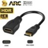 Mini HDMI kábel 4K 60Hz HDmatters HDMI 2.0 Mini HDMI-HDMI anyakábel adapter konverter táblagéphez Kamera laptop DSLR