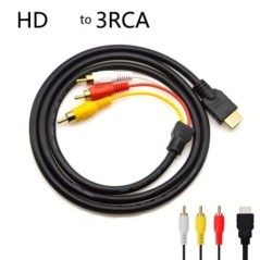 HDMI-kompatibilis 1,5 M-es 3RCA-kábellel HDMI 1,4V-os AV-kábellel HD audio-video vezeték a beltéri egységhez