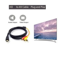 HDMI-kompatibilis 1,5 M-es 3RCA-kábellel HDMI 1,4V-os AV-kábellel HD audio-video vezeték a beltéri egységhez