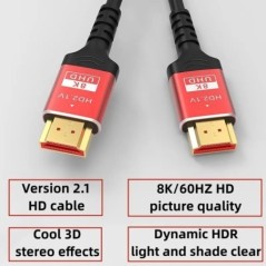 1 1,5 2M HDMI 8K kábel 60 HZ 2,1 V 4K 144 HZ 3D TV Számítógép monitor projektor PS játékkonzol audio és videó