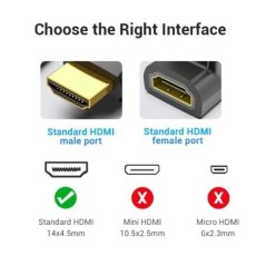 Vention HDMI Adapter 90 270 fokos derékszögű dugasz-alj konverter 4K HD csatlakozó HDTV PS4 Lptop TV Box HDMI hosszabbítóhoz