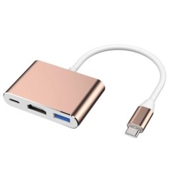 USB-C - HDMI 3 az 1-ben kábelkonverter Samsung Huawei iPad Mac NS USB 3.1 C típusú - HDMI 4K USB 3.0 USB 3.2 adapterkábelhez