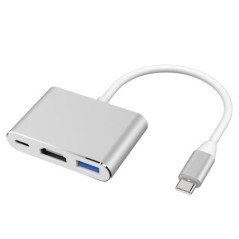 USB-C - HDMI 3 az 1-ben kábelkonverter Samsung Huawei iPad Mac NS USB 3.1 C típusú - HDMI 4K USB 3.0 USB 3.2 adapterkábelhez