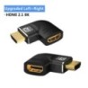 HDMI-adapter 90, 270 fokos derékszögű HDMI 2.1 8K 60Hz dugaszoló aljzat átalakító HDMI-kompatibilis kábelcsatlakozó TV laptophoz