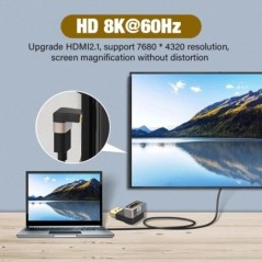 8K HDMI 2.1 kábeladapter 90 fokos derékszögű dugasz-aljzat csatlakozó 4K 8K HDMI hosszabbító TV Stick PS4 PS5 Xbox PC laptophoz