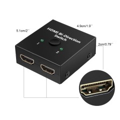 HDMI Switch Bi-Direction 2.0 HDMI Splitter 1x2/2x1 Adapter 2 in 1 Out Converter for PS4 Pro/4/3 TV Box HDMI 4K Switcher