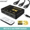 HDMI Switch 4K Switcher 5 in 1 out HD 1080P videokábel osztó 5x1 1x4 1x2 hub adapter átalakító Xbox PS4 DVD HDTV PC-hez