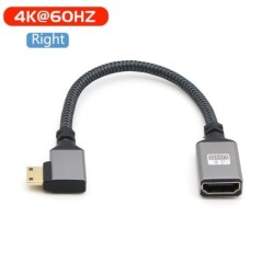 4K Mini hdmi-HDMI-kompatibilis női könyökkábel. HD mini szabványos videokonverzió, fényképezőgép csatlakoztatására szolgál