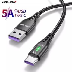 USLION 5A USB Type C kábel Mobiltelefon gyorstöltő adatkábel Samsung S23 Xiaomi 13 12 Pro Poco Oneplus 11 Realme 1M 2M 3M telefo