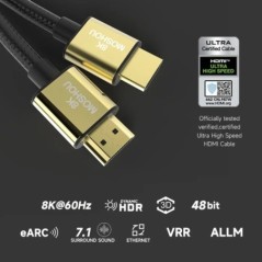 MOSHOU HDMI 2.1 kábel 8K 60Hz 4K 120Hz 48Gbps HDMI elosztó kábelek eARC HDR10+ videokábel HDMI2.1 kábel TV dobozhoz PS5