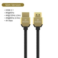 MOSHOU HDMI 2.1 kábel 8K 60Hz 4K 120Hz 48Gbps HDMI elosztó kábelek eARC HDR10+ videokábel HDMI2.1 kábel TV dobozhoz PS5