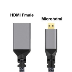 20CM 1080P 4K@60HZ V2.0 MicroHDMI MICRO HDMI dugó egyenes-HDMI csatlakozókábel fényképezőgépekhez HDTV monitor projektor tábla