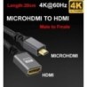 20CM 1080P 4K@60HZ V2.0 MicroHDMI MICRO HDMI dugó egyenes-HDMI csatlakozókábel fényképezőgépekhez HDTV monitor projektor tábla