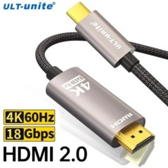 USB C-HDMI kábel 4K60Hz UHD Type C-HDMI konverter MacBook Pro Air iPadPro-hoz Samsung Galaxy Pixelbook XPS TV HDMI-adapter