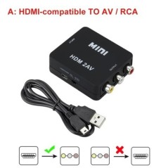 HDMI-kompatibilis TO AV RCA CVSB L/R Video 1080P léptékező adapter konverter doboz HD videó kompozit adapter támogatás NTSC PAL 