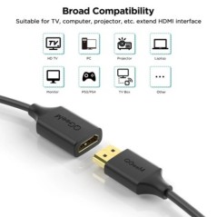 QGeeM 4K HDMI hosszabbító kábel hosszabbító HDMI 2.0 adapter Xiaomi Xbox Series X PS5 PS4 TV doboz laptopokhoz HDMI elosztó veze