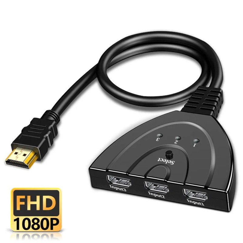 HDMI-kompatibilis Switch KVM Splitter 4K 2K 3D 3 bemenet 1 Kimenet Mini 3 Portos Video Switcher Hub 1080P DVD HDTV-hez Xbox PS3 