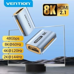 Vention 8K HDMI bővítő 4K HDMI aljzat-aljzat csatlakozó 8K60Hz HDMI 2.1 csatoló hosszabbító adapter PS4 HDTV Roku Stick PC-hez