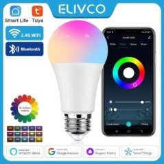 Tuya Smart Bulb E27 WiFi/Bluetooth szabályozható LED izzó RGBCW 100-240V Smart Life App Control Support Alexa Google Home