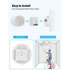 16A MINI Wifi Smart Switch Breaker 2WAY Control Timer Vezeték nélküli kapcsolók Intelligens otthon automatizálás Munka a Tuya Al