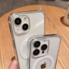 Eredeti átlátszó mágnes Magsafe vezeték nélküli töltőtok iPhone 15 14 13 12 11 Pro Max ütésálló burkolat tartozékaihoz