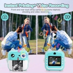 Q5 Kids Camera Instant Print Photo Mini Digitális Videokamera Gyerekeknek Nyomtató Hőpapír 32G TF Kártya Oktató játékok Ajándék