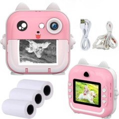 Q5 Kids Camera Instant Print Photo Mini Digitális Videokamera Gyerekeknek Nyomtató Hőpapír 32G TF Kártya Oktató játékok Ajándék