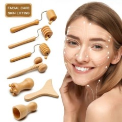 Facial Lifting Stick Ránctalanító Fa Arc Spa Masszírozó Maderoterápia Arc Karcsúsító Masszázs Roller Faterápia Gua sha