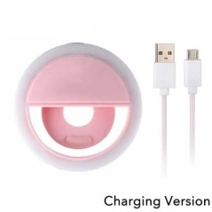 USB töltő Led szelfi gyűrűs lámpa mobiltelefon objektív LED szelfi lámpa gyűrű iPhone-hoz Samsung Xiaomi telefon szelfi lámpához