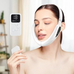 EMS Double Chin V Shape Lift Belt Facial Lifting Masszírozó Arc Karcsúsító Vibrációs Arc Emelő Készülék Távirányítóval Bőrápolás