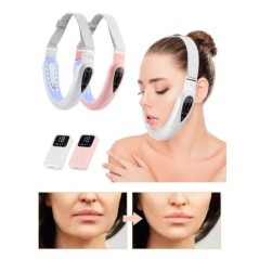 EMS Double Chin V Shape Lift Belt Facial Lifting Masszírozó Arc Karcsúsító Vibrációs Arc Emelő Készülék Távirányítóval Bőrápolás