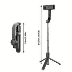 Kézi gimbal stabilizátor 1 tengelyes okostelefonhoz Selfie Stick állvánnyal, vezeték nélküli Bluetooth távirányítóval iPhone And